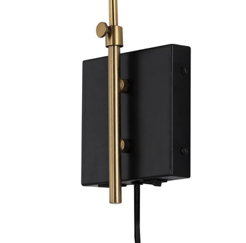 Max 20.5" Swing Arm Modern Midcentury Iron USB Charging Port LED Sconce - JONATHAN Y